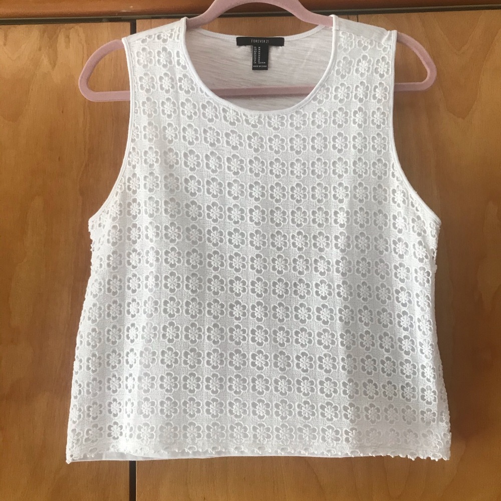 Adorable Summer White Tank Top